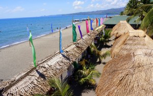 The beach in the morning.